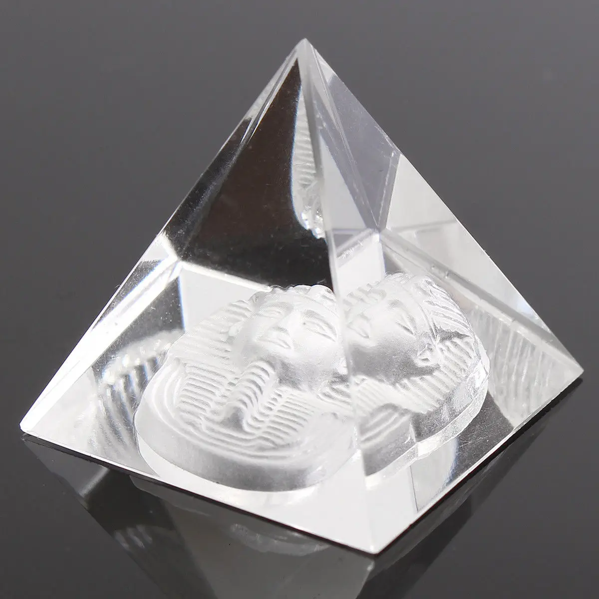 4cm Natural Transparent Quartz Crystal Pyramid Feng Shui Egypt Egyptian Clear Crystal Sphinx Pyramid Healing Decoration