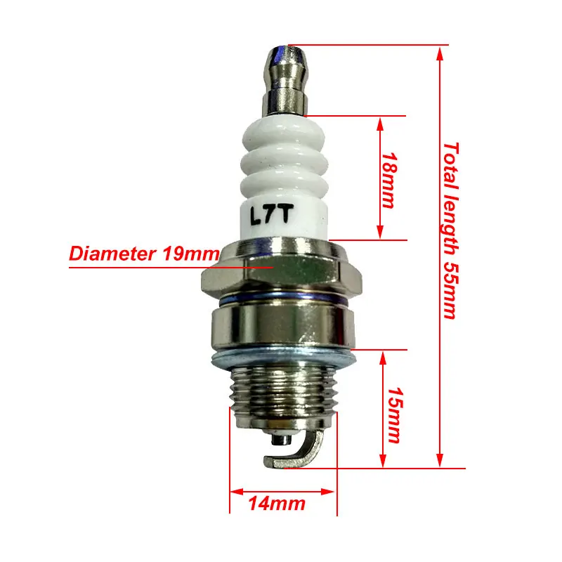 2pcs/lot High Quality Spark Plug L7T FOR 2 STROKE ATV MINI SUPER POCKET BIKE Trimmer Mower 47CC 49CC 50CC