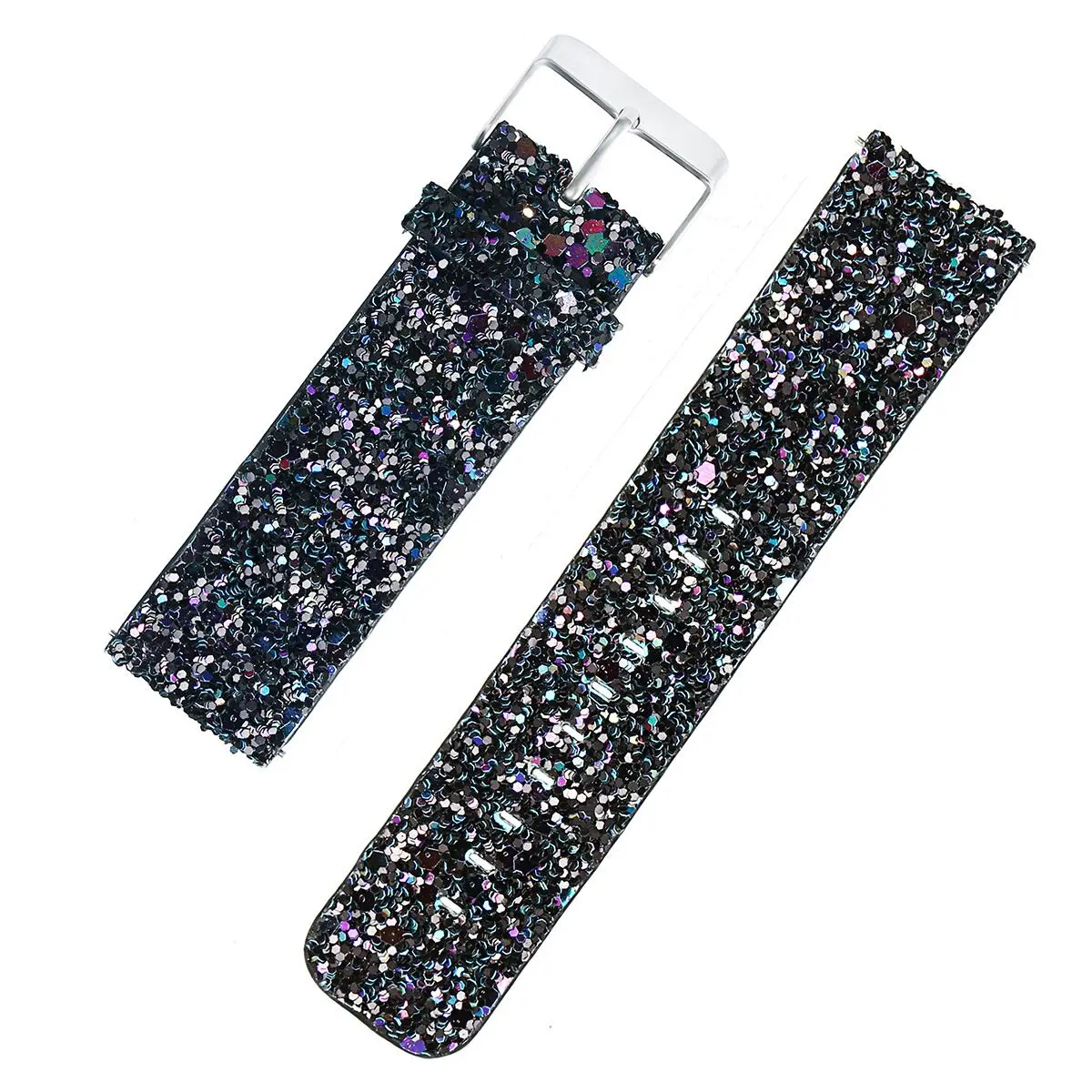 22mm Shiny Glitter Christmas Leather Wrist Strap for Samsung Galaxy Watch 3 Gear S3 Band For Huawei GT 2 3 Wristband Bracelet