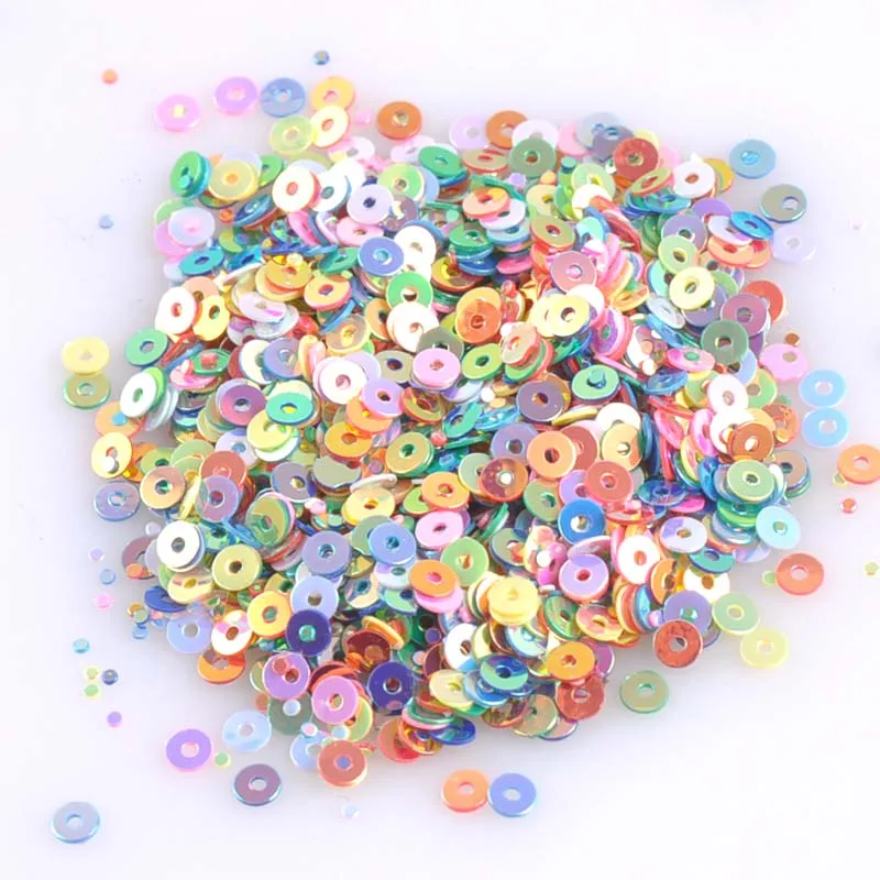 10g mixed Round Flat Rainbow Loose Sequins Multicolor Paillettes Sewing Craft Children DIY Accessories Scrapbooking 3mm CP1416