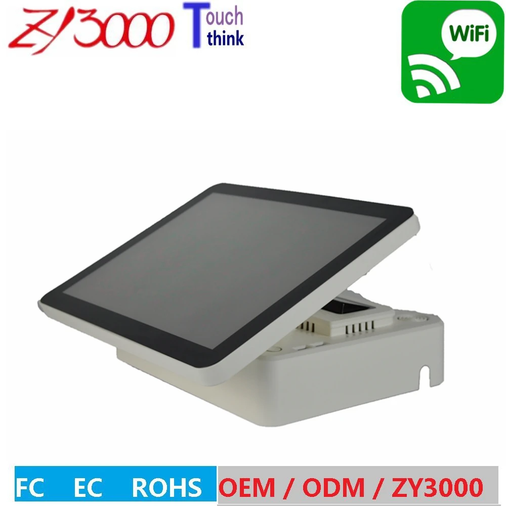 شاشة عرض Lcd Led مخزون جديد A4 j1900 4g Ddr3 64g Ssd 15 بوصة شاشة اللمس المتعدد واي فاي الكل في واحد نظام نقطة البيع