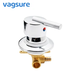 Vagsure-grifo de intubación de latón frío y caliente, engranaje de salida, rosca de tornillo, mezclador de ducha, cabina de baño de vapor de desviador, 1 vía