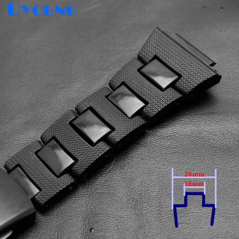 Plastic watchstrap Convex mouth bracelet 26*16mm watchband Steel Case Bumper for DW-6900/DW9600/DW5600/GW-M5610 watch band