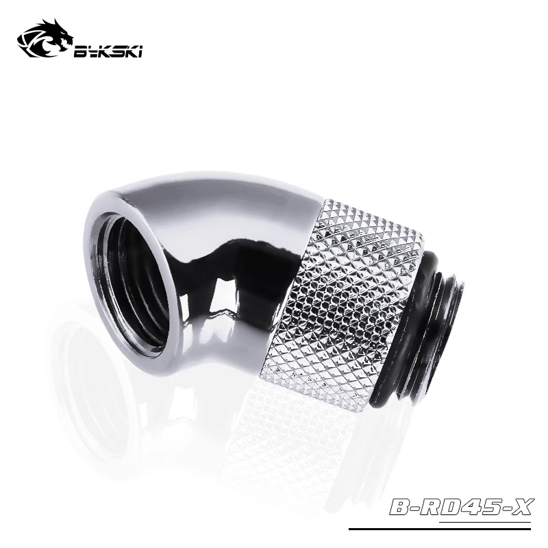 BYKSKI Black Glod Silver G1/4\'\' thread 45 degree Rotary Fitting Adapter Rotating 45 degrees water cooling Adaptors