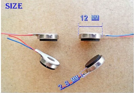 100pcs/lot 12MM*2.8 MM Micro Button / coin / pancake Type Vibration Motor 2 V-5 V High Magnetic and Vibratory sensation