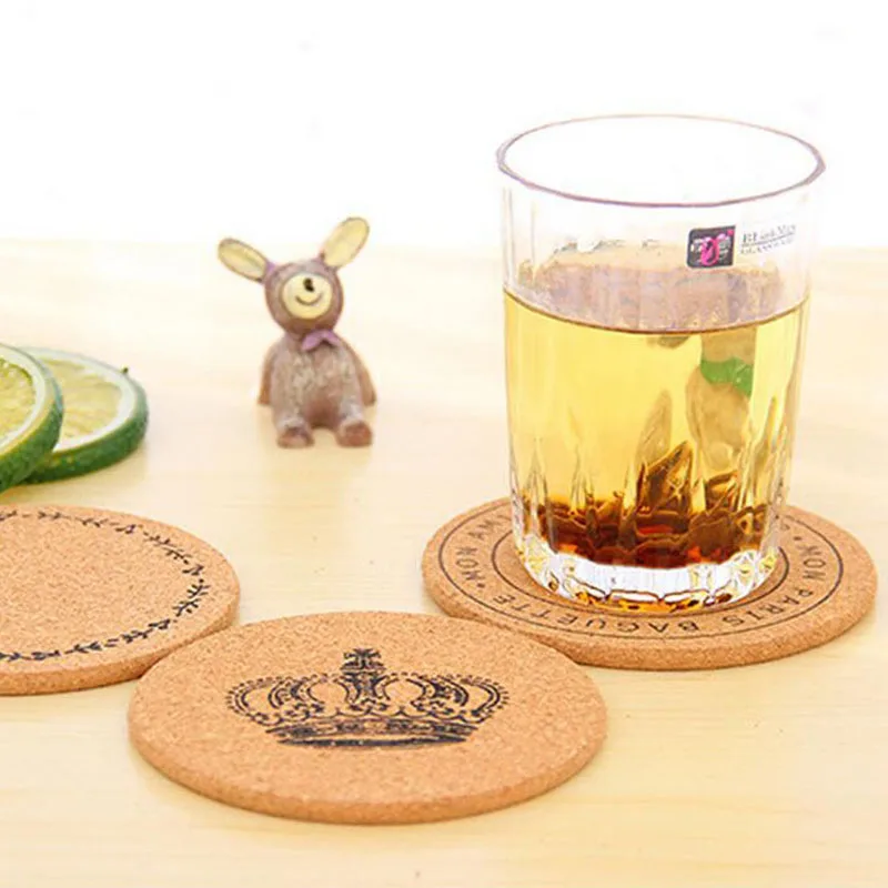 1000pcs Retro Style Cork Drink Coaster Coffee Cup Mat Tea Pad Table Decor Cork Coasters Placemats Desk Accessories ZA4844