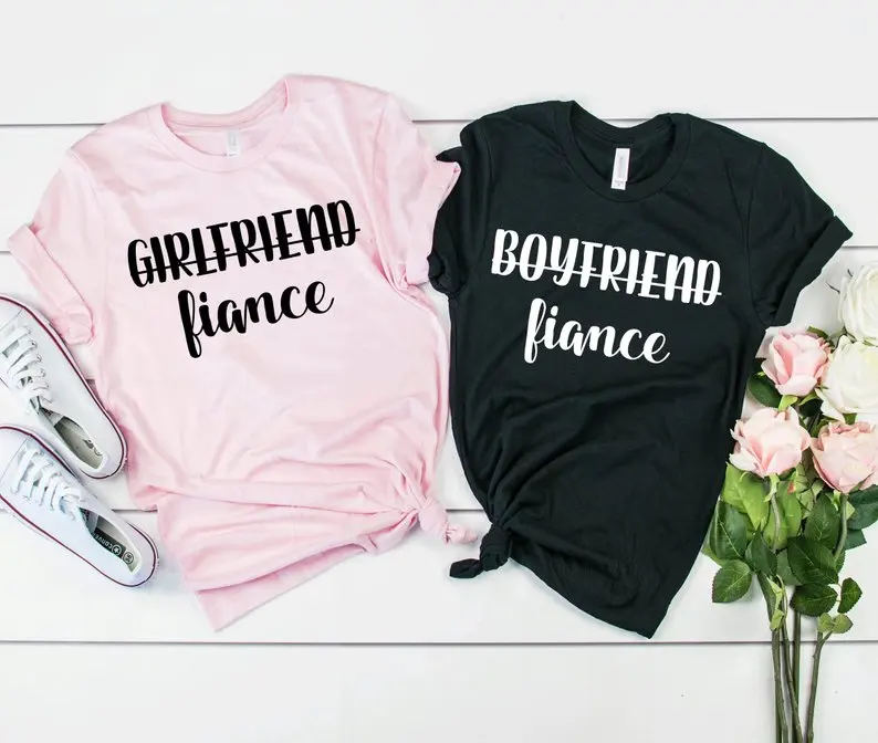 

Skuggnas Boyfriend Fiance Girlfriend Fiance Shirt I Said Yes Engagement T Shirt Wife Husband Couple Shirt Future Wife t shirts