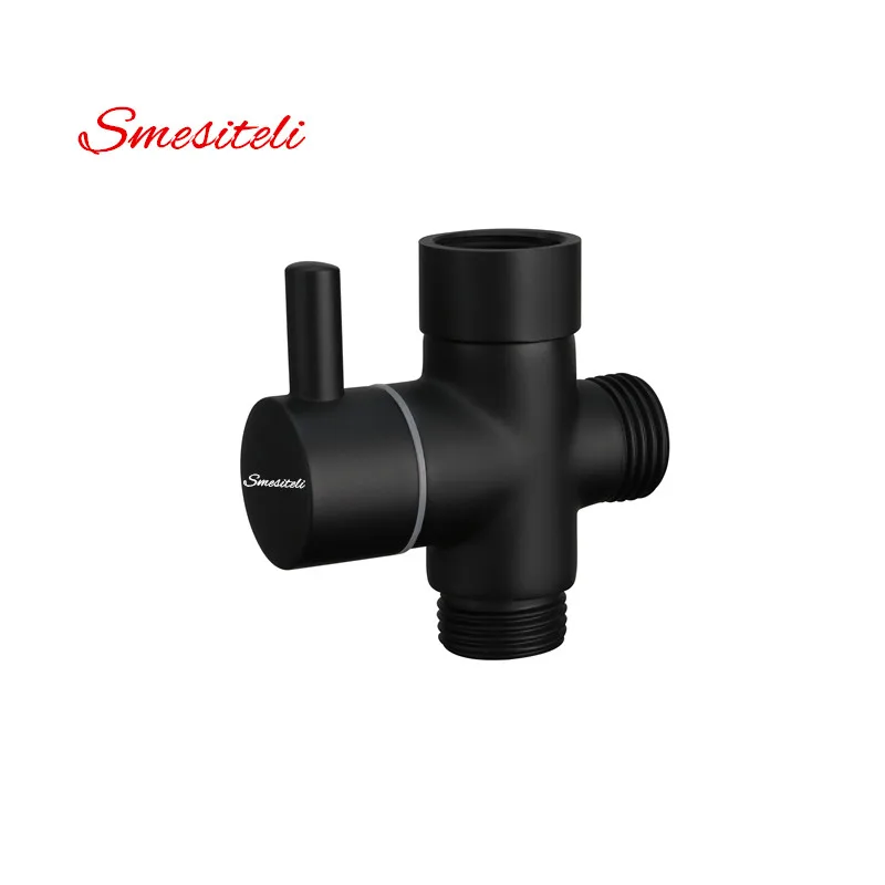 Smesiteli G1/2 Multi-function 3 Way Shower Faucet Diverter with Shut-off Valve Switch T- Adapter Valve for Toilet Bidet Sprayer