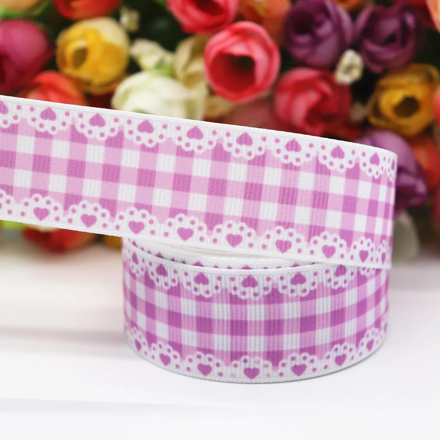 10 Yards 1" 25MM Ripsband Spitze Gittermuster bedrucktes Band für Haarschleifen DIY-Handwerk handgefertigte Accessoires M19050801 – Detail 4