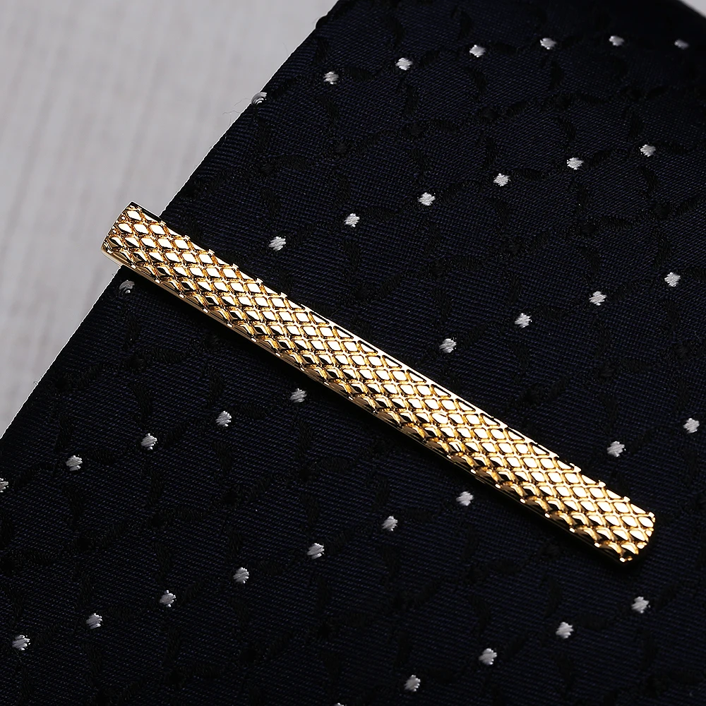 KFLK quality cufflinks stickpin gift tie pin men golden Crimped wire tie clip cufflinks stickpin 2018new products guests