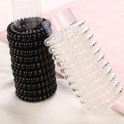 4 pz/lotto nuovo nero chiaro cavo telefonico donne elastici per capelli elastici ragazze cravatta gomma coda di cavallo accessori per capelli copricapo