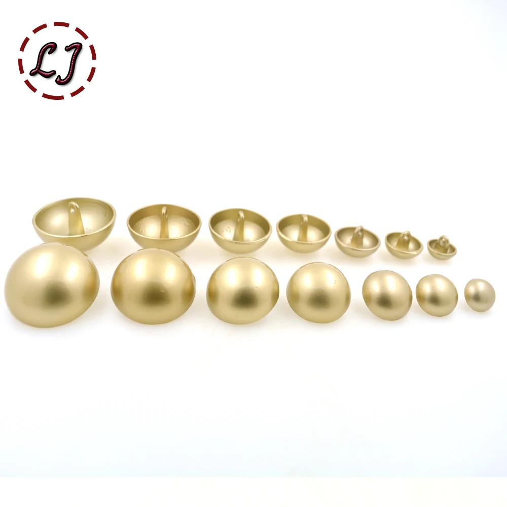 New 10pcs/lot metal sewing button Mushroom 10mm/13mm/15mm/18mm/20mm/25mm for overcoat garment matt gold decorative button