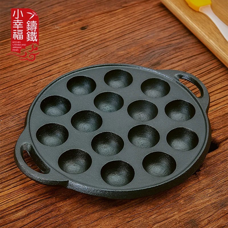 Japanese cast iron pan takoyaki egg mold coating non stick pot stone layer frying pan bean cake meatball food mould thickening