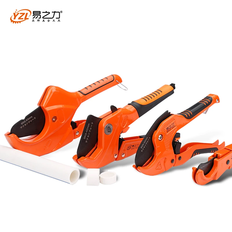 PVC Pipe Cutter 42mm Aluminum Alloy Body Ratchet Scissors Tube Cutter PVC/PU/PP/PE Hose Cutting Hand Tools