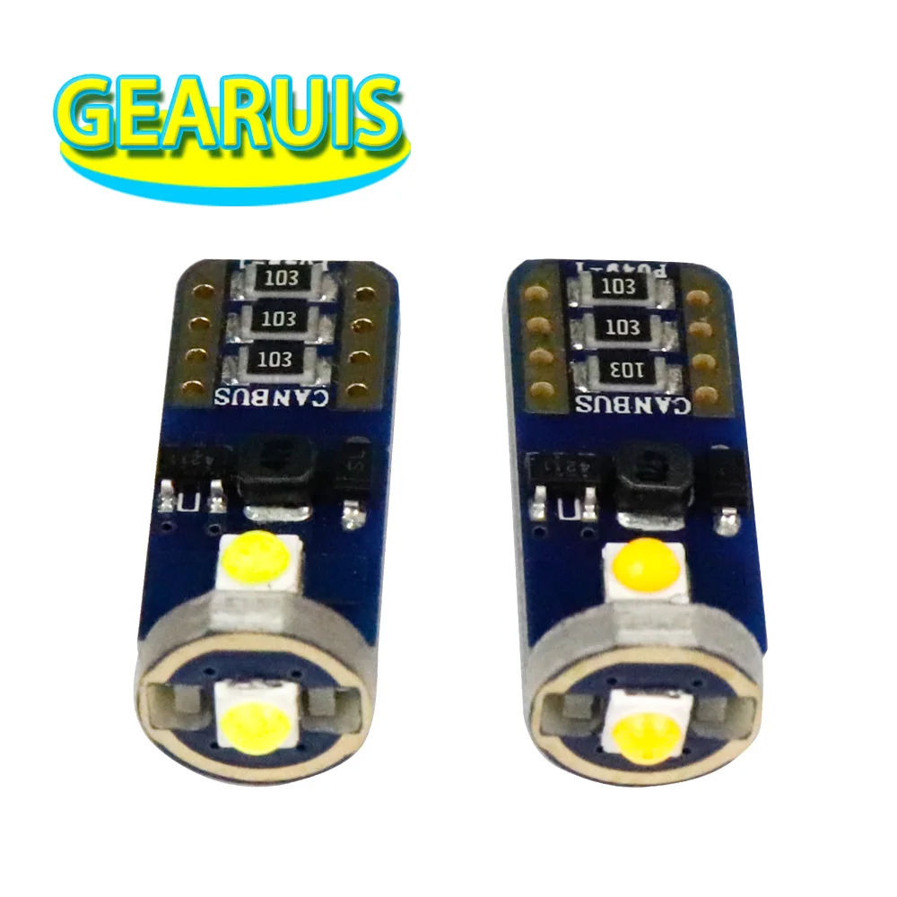 

100pcs T10 W5W Led 194 168 Canbus 3030 3 SMD Turn Signal Dome Map Reading Lights Clearance Trunk Lamp White Yellow Red DC 12V