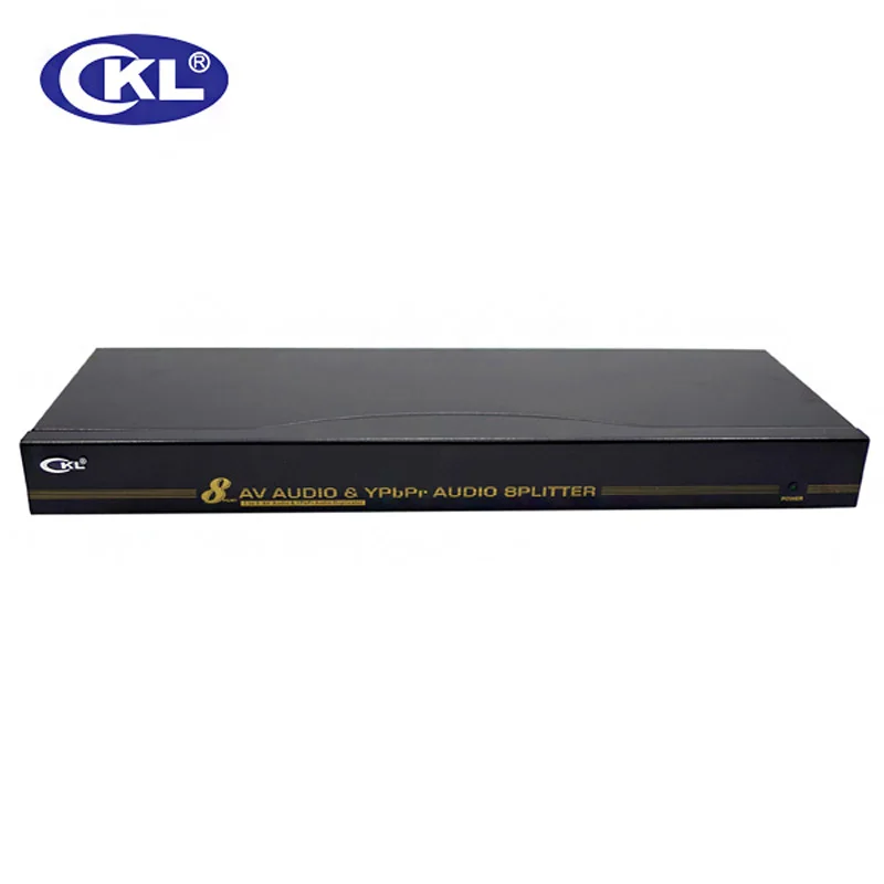 CKL 1 dalam 8 out AYP Splitter 8 Port AV + YpbPr + Audio Splitter Mendukung 1080i 1600x1200 & 60Hz Logam AYP-108