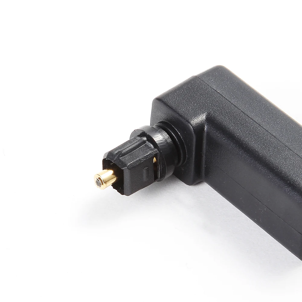 EMK Spdif-conector óptico Toslink, adaptador de Cable de Audio óptico de 90 grados, macho a hembra, Audio estéreo de ángulo recto, rotación de 360