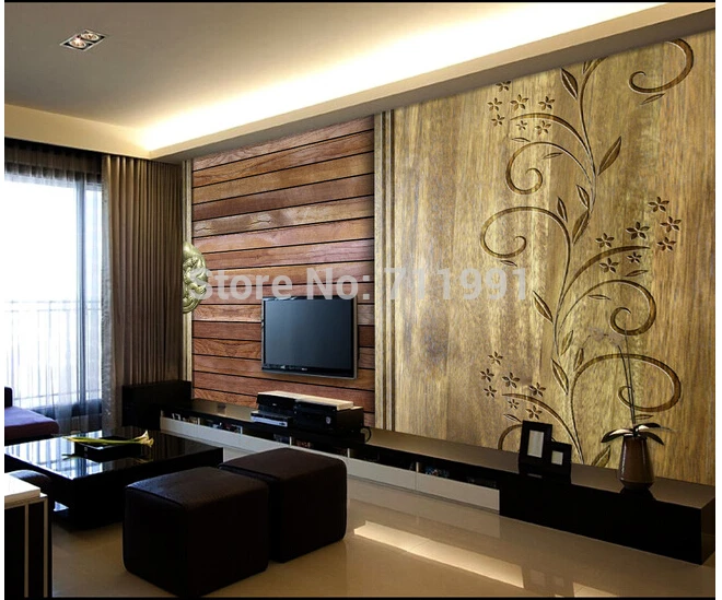 

Free shipping high-end custom wood carvings modern large mural sofa bedroom TV backdrop wallpaper