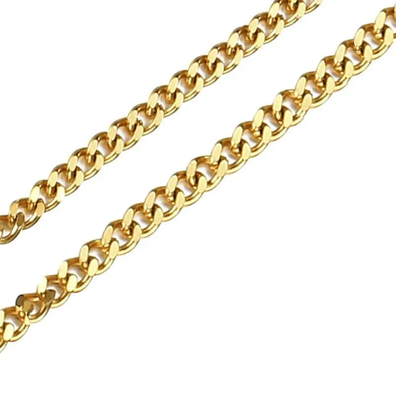 Wholesale Jewelry -- Gold Color 60 cm 316L Titanium steel Hiphop Cuban Necklaces for Men Fashion Jewlery No Fade