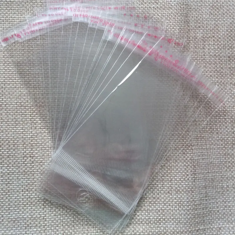 6*12cm 500pcs Clear Resealable Cellophane/BOPP/Poly Bags Transparent Opp plastic storage bag Self Adhesive Seal With hook bag