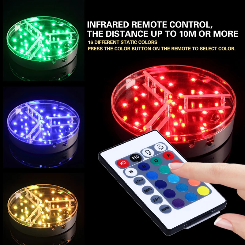 10 Pcs/lot 6inch Led Light Base Colorful Rechargeable Battery operated Wedding Favor centerpieces with remote control Lights