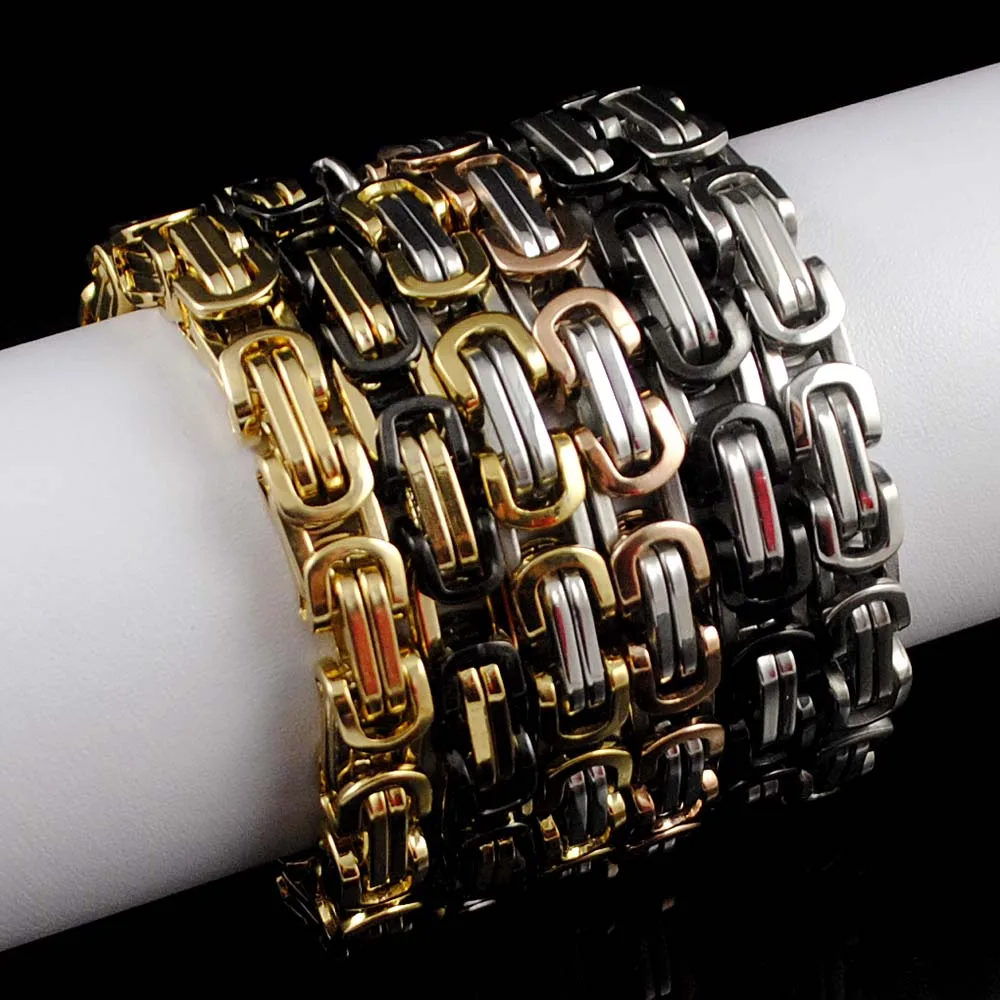 Men Bracelets Jewelry Rock Punk Byzantine Style Stainless Steel Bracelet Chains & Links 2021 Cool Party Gift