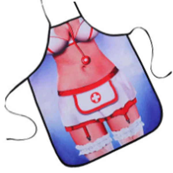 Sexy Apron Cooking Kitchen Tool Sexy BBQ Party Muscular Man Vintage Printed Bib Cute Female Personality Funny Apron CWQ038