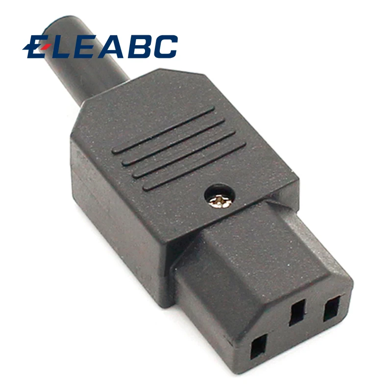 10pcs New Wholesale Price 10A 250V Black IEC C13 female Plug Rewirable Power Connector 3 pin AC Socket