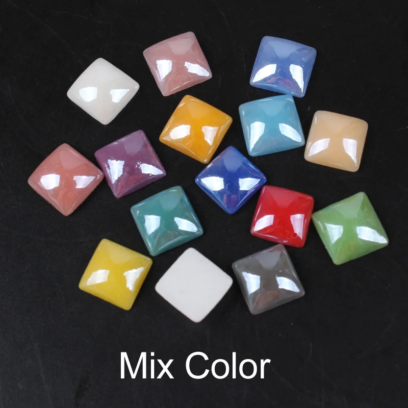 Mix Color 17 Color Square Ceramic Beads 4mm-10mm DIY Craft Flatback Stones and Nail art Accessories free shipping