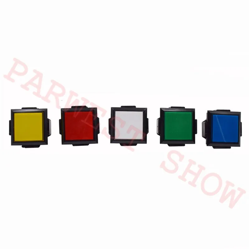 5PCS/Lot 60*60mm Lighted button Illuminated quadrate Push Button with microswitch for arcade game machine 5 color Selection