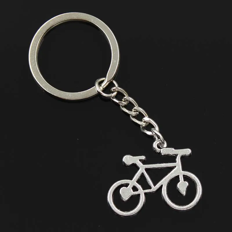 New Fashion Men 30mm Keychain DIY Metal Holder Chain Vintage Bike Bicycle 31x23mm Silver Color Pendant Gift