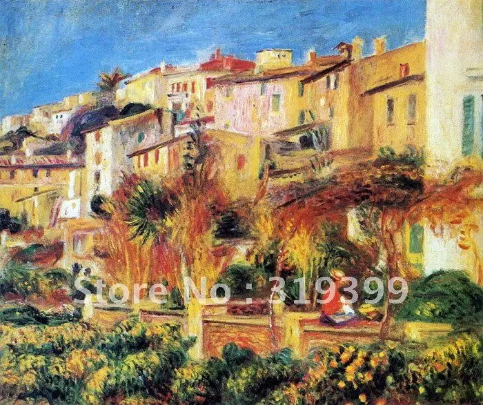 

100% handmade Oil Painting Reproduction on linen canvas,terrace in cagnes by pierre auguste renoir,Free DHL Shipping,Museum qual