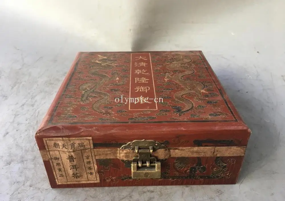 collection dragon imperial emperor wood boxes pu-erh tea as tribute ban lock