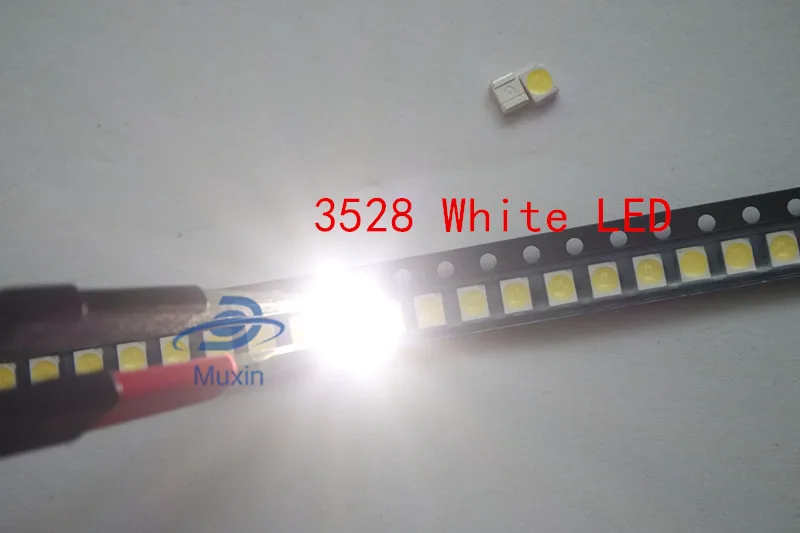 3528 LED SMD 100pcs White Chip PLCC2 PLCC4 Ultra Bright Surface Mount 20mA 3V 7-8LM Light-Emitting Diode LED 1210 SMT Lamp Light