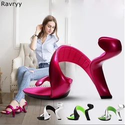 Hot Fashion Amazing Strange Snake Heel Design Sandals white snake sandal popular spiral design charming woman summer party shoes