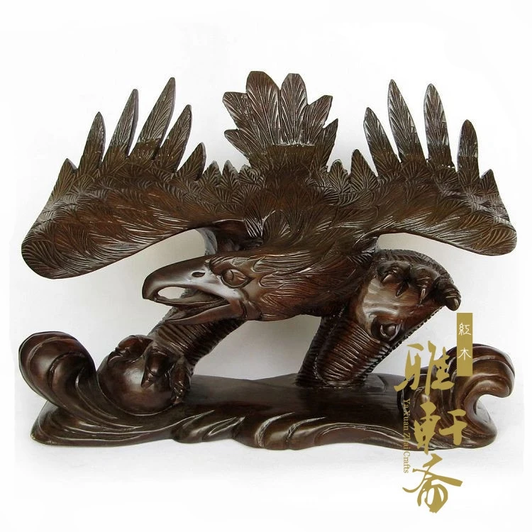 V Gallery] Vietnamese rosewood woodcarving and Home Furnishing Zhai feng shui ornaments Eagle 40cm realize the ambition