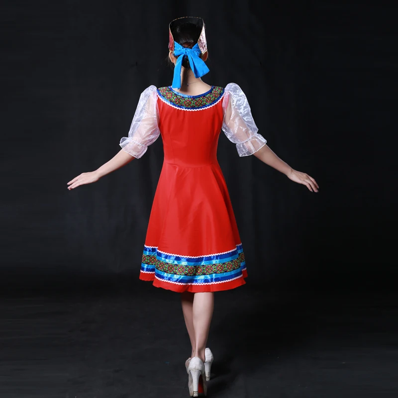 Custom Made Russian Folk Dance Costumes With Headwear, Russia Stage Dancing Wear Retail Wholesale HF1276