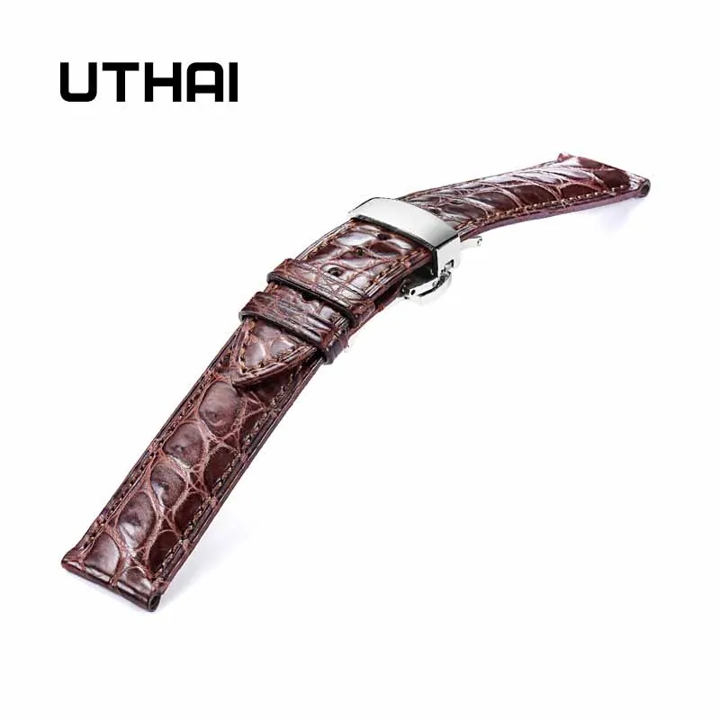 UTHAI Z04 Double click buckle crocodile leather strap 12/14/16/18/19/20/22 / 24mm Men\'s ladies\' strap