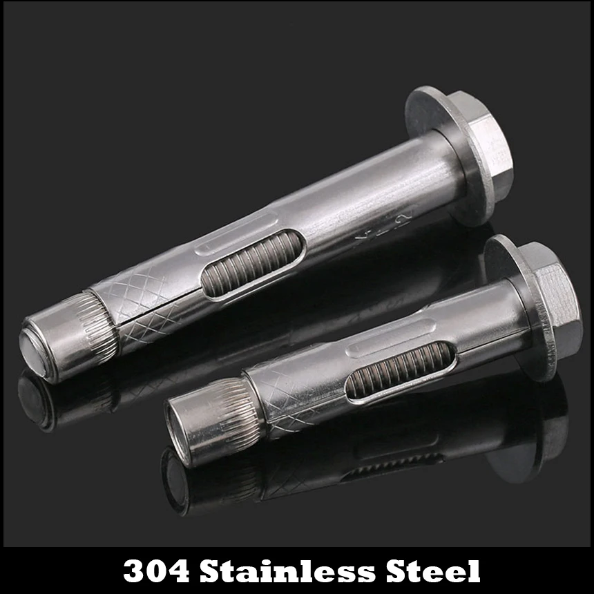 M10 M10*90/100/120 M10x90/100/120 304 Stainless Steel ss External Hexagon Built-in Sleeve Expansion Screw Concrete Anchor Bolt