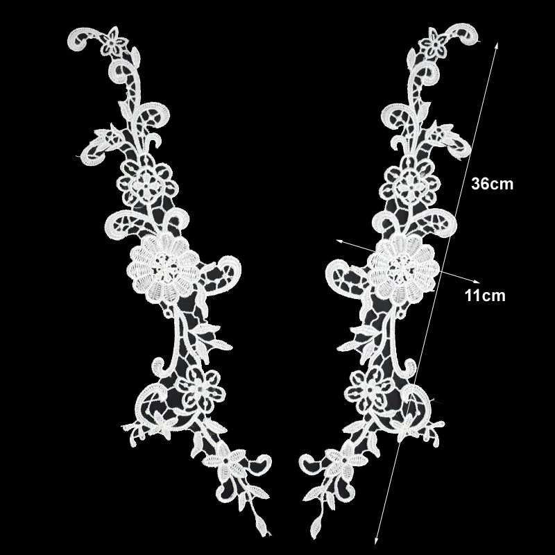 1 Set Embroidery Venise Black Rose Flower Lace Neckline Collar, DIY Collar Lace Fabrics For Sewing Crafts Patch Scrapbooking