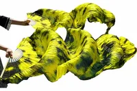 Nuevos fanáticos de la danza del vientre para mujeres, Velos de seda 2018 de colores, colores amarillos + negros, mezcla de colores, 100%