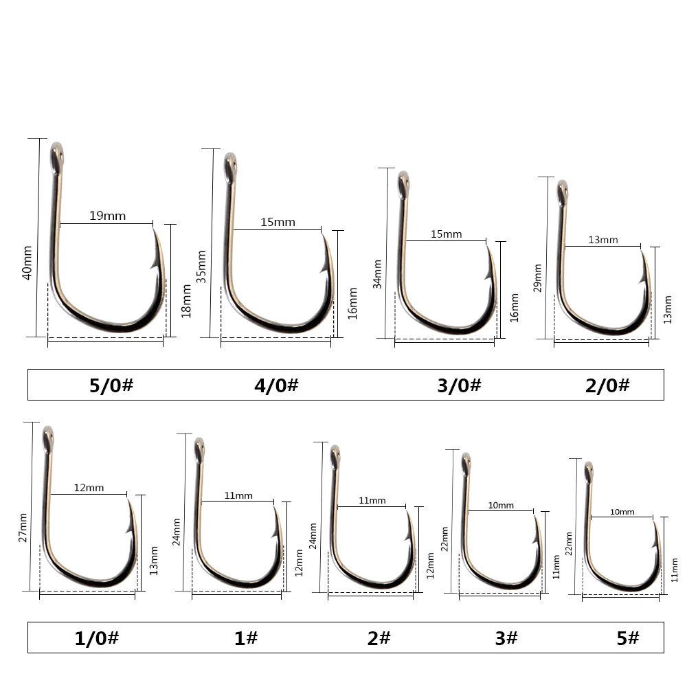 NGB 50-100 Stuks Haak Sterke Koolstofstaal 92553N Jig Haak Vishaak Jigging Zoutwater Bass Pesca visgerei