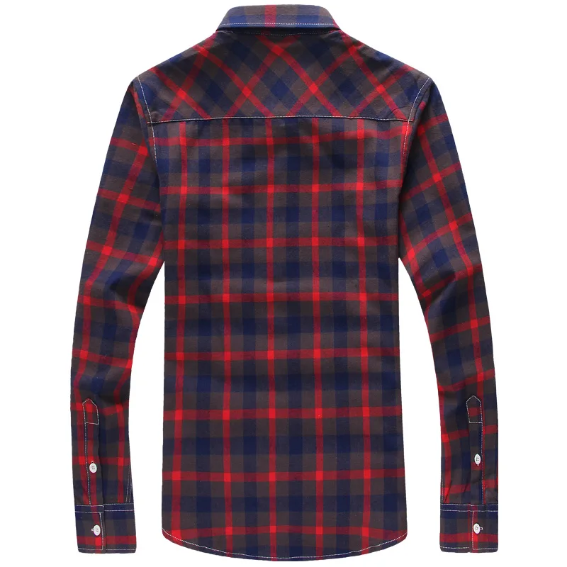 5XL Plaid Shirts Men Checkered Shirt Brand 2024 New Fashion Button Down Long Sleeve Casual Shirts Plus Size Drop Shipping