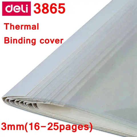 ReadStar Deli 3865 열 바인딩 커버, A4 접착제 바인딩 커버, 열 바인딩 기계 커버, 3mm, 16-25 페이지, 10PCs/로트