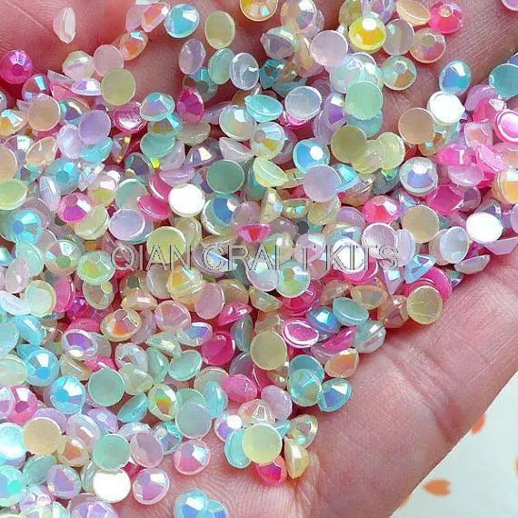 3000pcs Assorted 4mm Round AB Bubblegum Faceted Acrylic Rhinestones Cabochons Mix candy colors