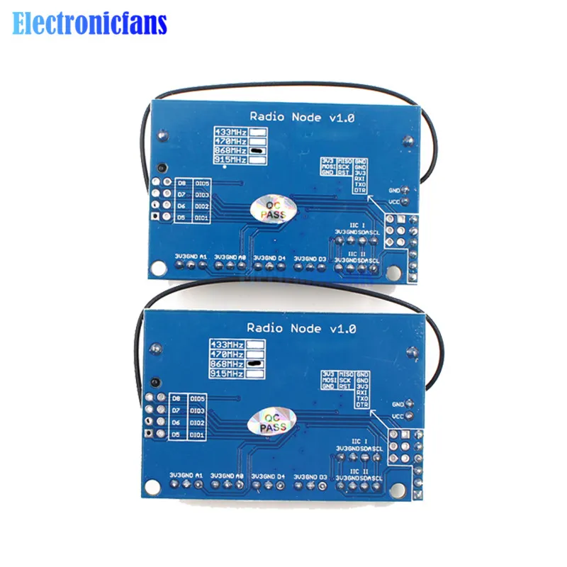 868 Mhz Lora Radio Nodo V1.0 Iot di Trasmissione Senza Fili Lora Modulo RFM95 SX1276 per Arduino ATmega328P 3.7-12V ufl Antenna