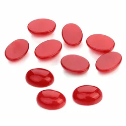 10pcs Natural Bulk Red Stone Beads 10x14 13x18 18x25mm Flat Back Oval Onyx Cabochons Stone Bead for DIY Jewelry Making Wholesale