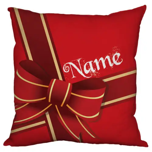 Red Custom Name Personalized Christmas Cushion Cover Throw Pillow Case Personalised Christmas Gift  Present Decoration Two Sides