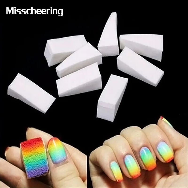 8pcs/pack White Nail Decoration Triangle Nail Art Tools Cute Gradient Sponges Beauty Manicure Design Accessories