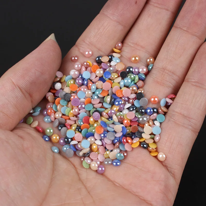 Ceramic Beads Mix Color Half Round 2-18mm for DIY Craft Stones and Nail art Beads Jewelry Accessories free shipping